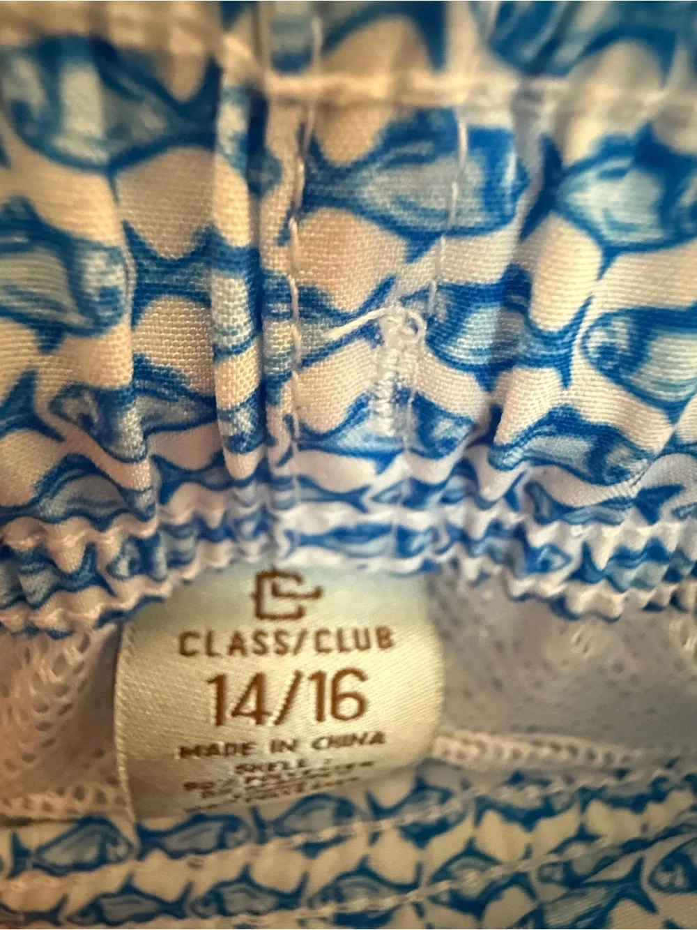 Class Club Light Blue Patterned Swim Trunks